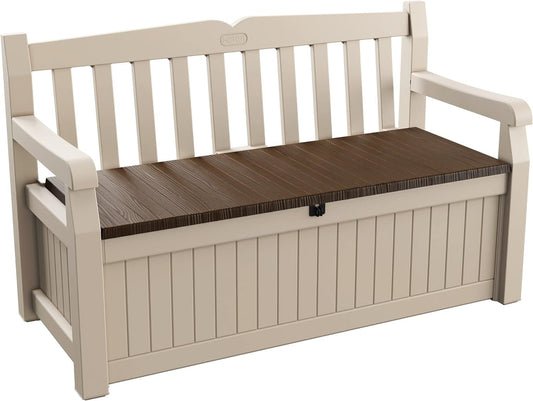 265L Outdoor Storage Bench with Hidden Storage & Weatherproof Design